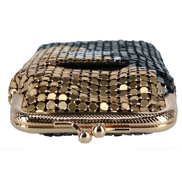 CTM Women's Mesh Pattern Cigarette Case with Lighter Pocket & Kiss Lock Closure - Picture 2 of 3